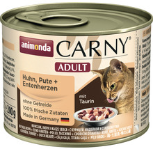 Katzenfutter nass animonda Carny Adult Huhn & Pute & Entenherz 200 g-thumb-0