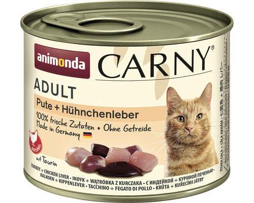 Katzenfutter nass animonda Carny Adult Pute & Hühnchenleber 200 g-0