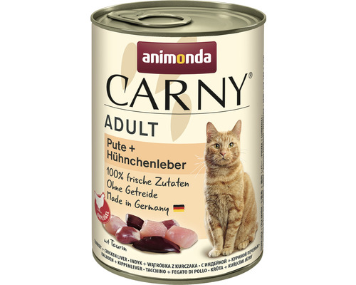 Katzenfutter nass animonda Carny Adult Pute & Hühnchenleber 400 g