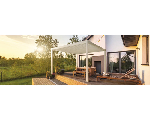 Pavillon Sorara Outdoor Living Mirador Deluxe 360 x 360 x 250 cm Metall weiß-0