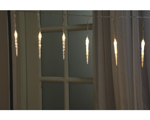 Eiszapfenkette Lafiora 3,9 m + 10 m Zuleitung 40 LEDs Lichtfarbe warmweiß inkl. Timer und Dimmer