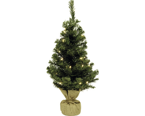 künstlicher Weihnachtsbaum Tannenbaum im Jutesack Lafiora beleuchtet H 60 cm grün inkl. LED