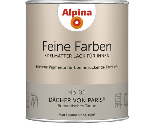Alpina Feine Farben Lack Dächer von Paris romantisches taupe 750 ml