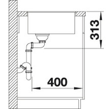 Flächenbündigespüle BLANCO SUBLINE 400-F alumetallic 523496-thumb-2