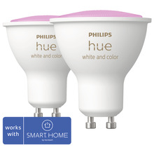 Philips hue Reflektorlampe White & Color Ambiance dimmbar weiß GU10 2x 5,7W 2x 350 lm warmweiß- tageslichtweiß 2 Stk - Kompatibel mit SMART HOME by hornbach-thumb-0