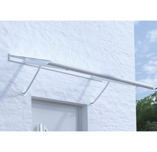 ARON Vordach Pultform Paris VSG 150x75 cm weiß inkl. Konsole R und Regenrinne rechts geschlossen-thumb-0