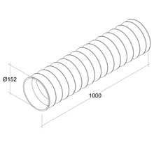 PVC-Schlauch Rotheigner mit Stahlspirale NW 150 Länge 1,00 m-thumb-1