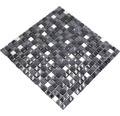 Glasmosaik XCM M760 30x30 cm mix schwarz/grau