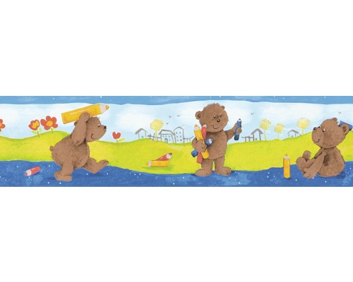 Bordüre Only Borders 9 selbstklebend Teddybär auf Wiese 5 m x 13,2 cm