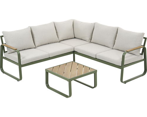 Gartenmöbelset Garden Place Skyla 5 -Sitzer bestehend aus: Tisch,1 Eckmodul Aluminium Kunststoff Grün-0