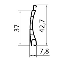 ARON Vorbaurollladen PVC grau 1650 x 615 mm Kasten Aluminium RAL 7016 anthrazitgrau Gurtzug Links-thumb-3