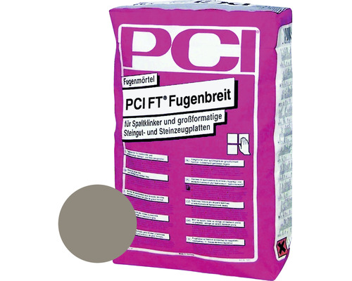 PCI FT® Fugenbreit Fugenmörtel für großformatige Steingut- und Steinzeugplatten zementgrau 5 kg