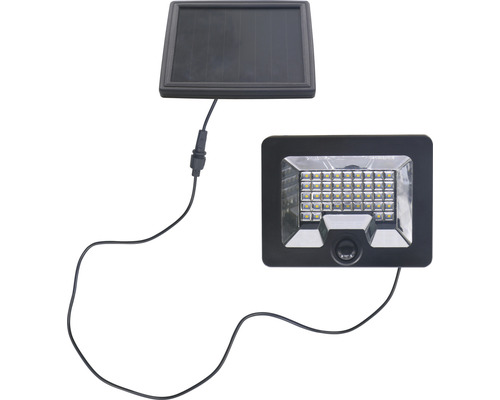 LED Solar Wandstrahler 1000 lm 5000 K neutralweiß mit Bewegungsmelder schwarz HxB 140x180 mm
