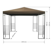 Pavillon Design, 3x3x2,55 m Polyester rotbraun-thumb-4
