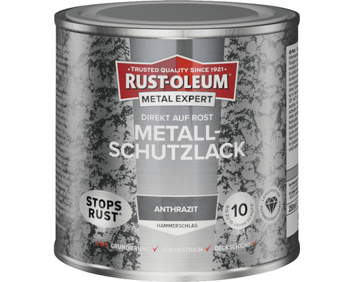 RUST OLEUM METAL EXPERT Metallschutzlack Hammerschlag anthrazitgrau 250 ml