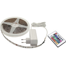 LED Stripe RGB 5m 150 LED´s mit Fernbedienung 230/12V LED Lichtband-thumb-0