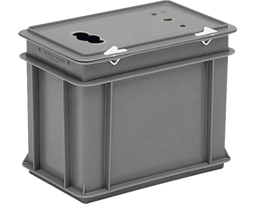 Altbatterie-Sammelbox Kunststoff 300x300x230 mm 9 l grau
