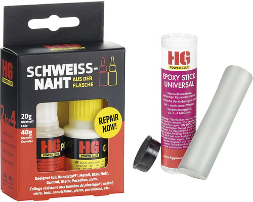 HG Power Glue Sekundenkleber Schweissnaht aus der Flasche 20 g Klebstoff und 40 g Granulat und 56 g Knetmetall-0