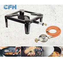 Gasgrill Hockerkocher mit 1 Brenner CFH inkl. Gasschlauch und Druckregler schwarz-thumb-1