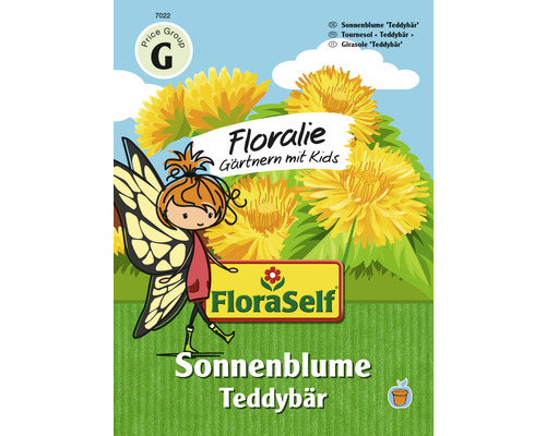 Blumensamen FloraSelf Floralie-Gärtnern mit Kids Zwerg-Sonnenblume 'Teddybär'