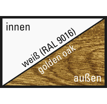 Balkontür Kunststoff 1-flg. ARON Basic weiß/golden oak 700x1950 mm DIN Links-thumb-1