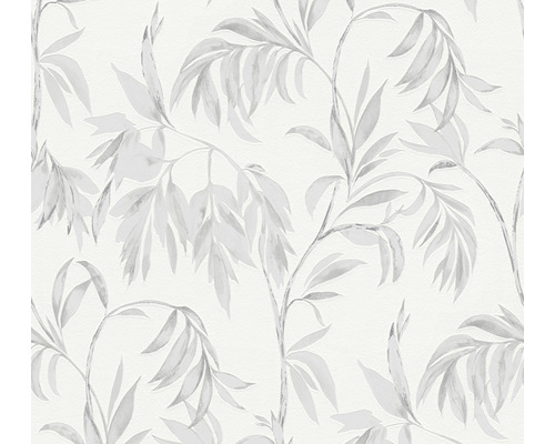 Vliestapete 37830-2 Attractive Blätterranke grau weiß