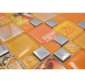 Glasmosaik XCM MC569 Kombination Silver Orange