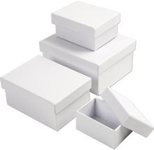 Rechteckige Schachteln aus Karton, weiss, 1 Set/4 div. Grössen-thumb-1
