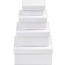 Rechteckige Schachteln aus Karton, weiss, 1 Set/4 div. Grössen-thumb-2