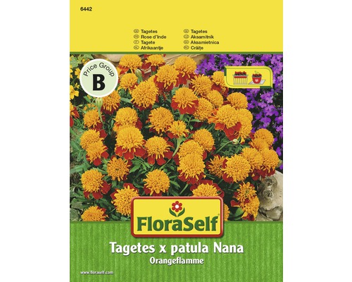 Tagetes 'Orangeflamme' FloraSelf samenfestes Saatgut Blumensamen-0