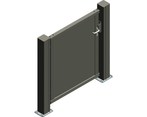 Einzeltor Mosaik rechts öffnend 1200x1800 mm Füllung Glattblech inkl. zwei Pfosten anthrazit