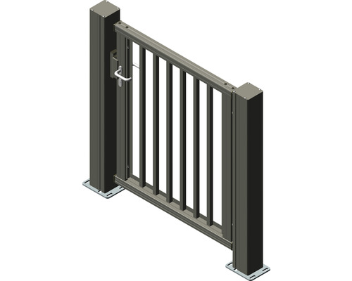 Einzeltor Mosaik 1200x1600 mm links öffnend, Füllung Vierkantstäbe inkl. zwei Pfosten anthrazit
