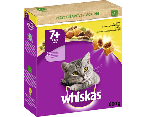 Katzenfutter trocken whiskas 7+ mit Huhn 800 g