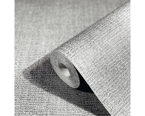 Vliestapete 85741 Natural Opulence by Felix Diener Uni Textil-Optik grau silber-0