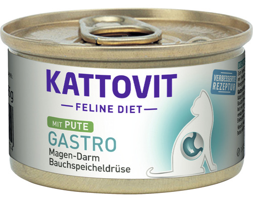 Katzenfutter nass KATTOVIT Gastro mit Pute 85 g-0
