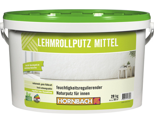 HORNBACH Lehmrollputz konservierungsmittelfrei weiß 20 kg-0
