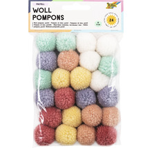 Woll-Pompons PASTELL 24 Stück 6 Farben-thumb-0