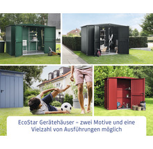 Gartenhaus Hörmann EcoStar Trend-P Typ 2 RAL3004 Doppeltür 238 x 238 cm rot-thumb-12