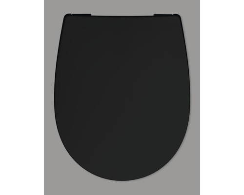 REIKA WC-Sitz Mino schwarz matt Scharniere Messing gebürstet mit Absenkautomatik und Quick&Clean-0