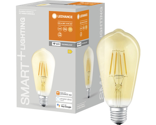 Ledvance Smart WIFI Filament LED-Lampe dimmbar ST64 E27/6W(60W) gold 680 lm 2400 K warmweiß