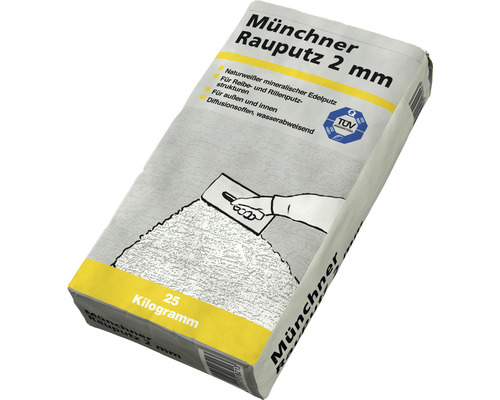 Münchner Rauputz 2 mm für innen und außen altweiß 25 kg