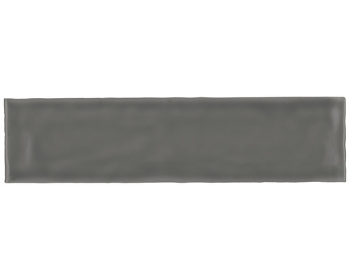 Steingut Metrofliese Artisan 7,5 x 30 cm Carbon glänzend