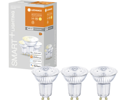 Ledvance Smart WIFI LED-Lampen dimmbar PAR16/PAR51 GU10/5W (40W) matt 350 lm 2700 K warmweiß 3 Stück