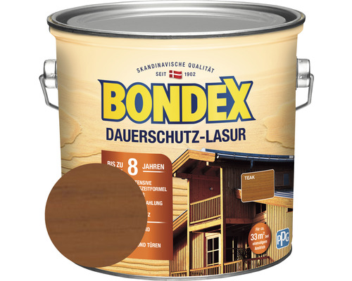 BONDEX Dauerschutz-Lasur teak 2,5 l