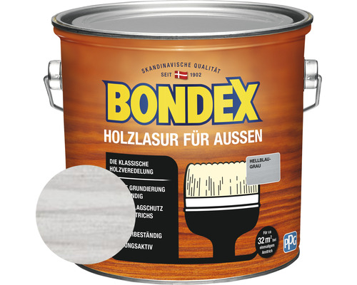BONDEX Holzlasur hellblau - grau 2,5 l