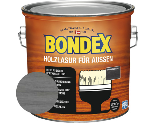 BONDEX Holzlasur dunkelgrau 2,5 l