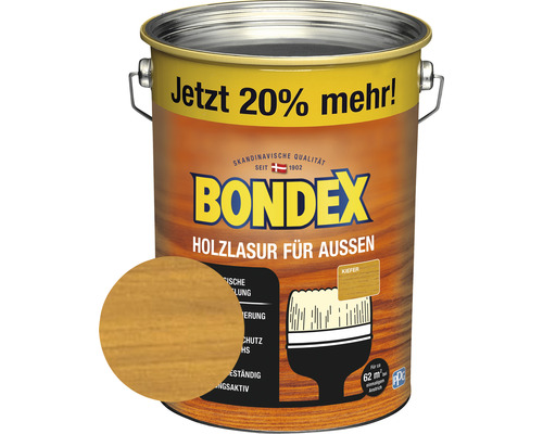 BONDEX Holzlasur kiefer 4,8 l (20 % Gratis!)