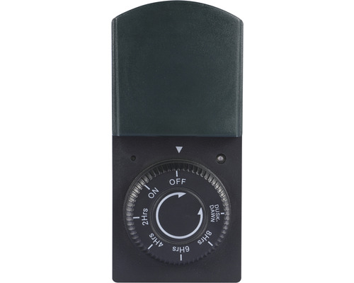 Zeitschaltuhr IP44 Countdown und Dämmerungsfunktion schwarz bis 2300 W für außen geeignet