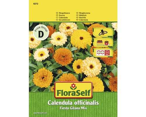 Ringelblume 'Fiesta Gitana Mix' FloraSelf samenfestes Saatgut Blumensamen