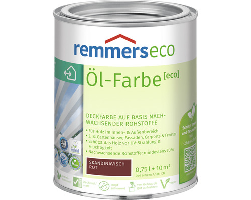 Remmers eco Öl-Farbe Holzfarbe skandinavischrot 750 ml